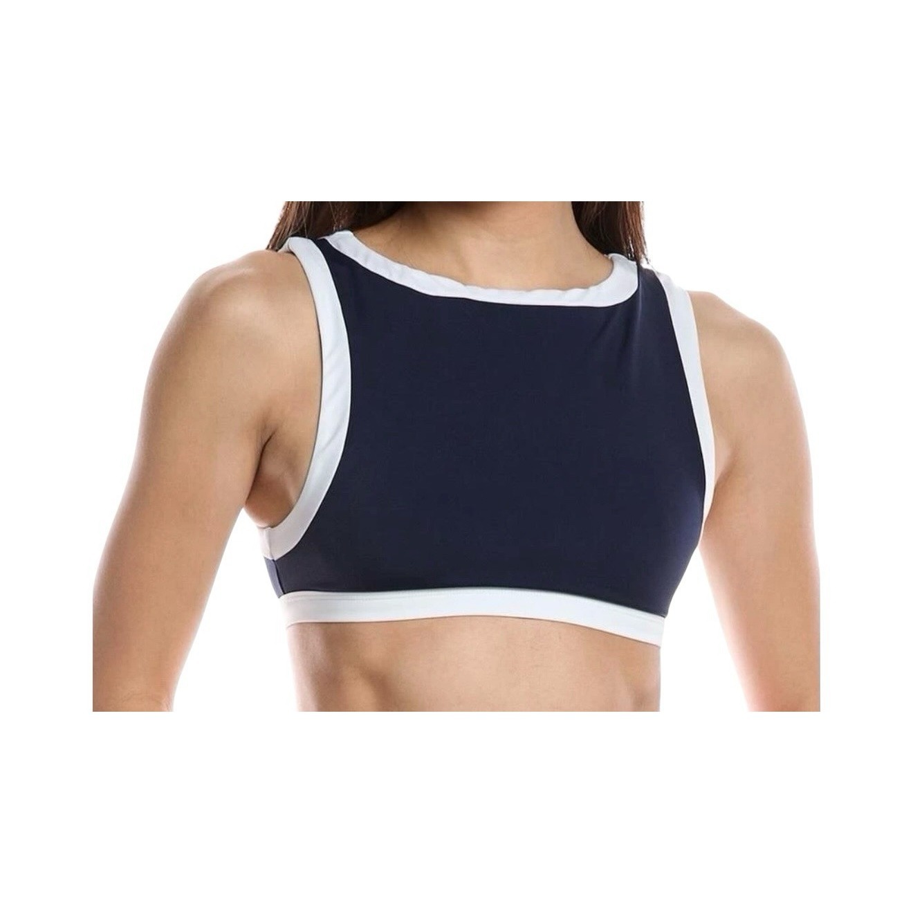 Nwt Onia Blake Bikini Top S Deep Navy White Tricot Swim